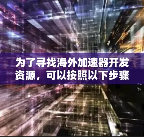 为了寻找海外加速器开发资源,可以按照以下步骤进行